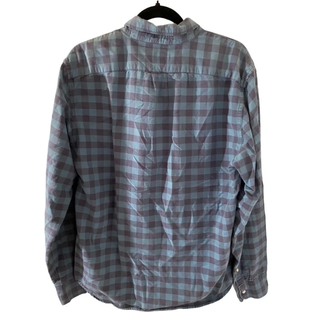J. Crew Slim All Cotton Oxford. Size L. Blue plaid. Button-down. Vintage.
